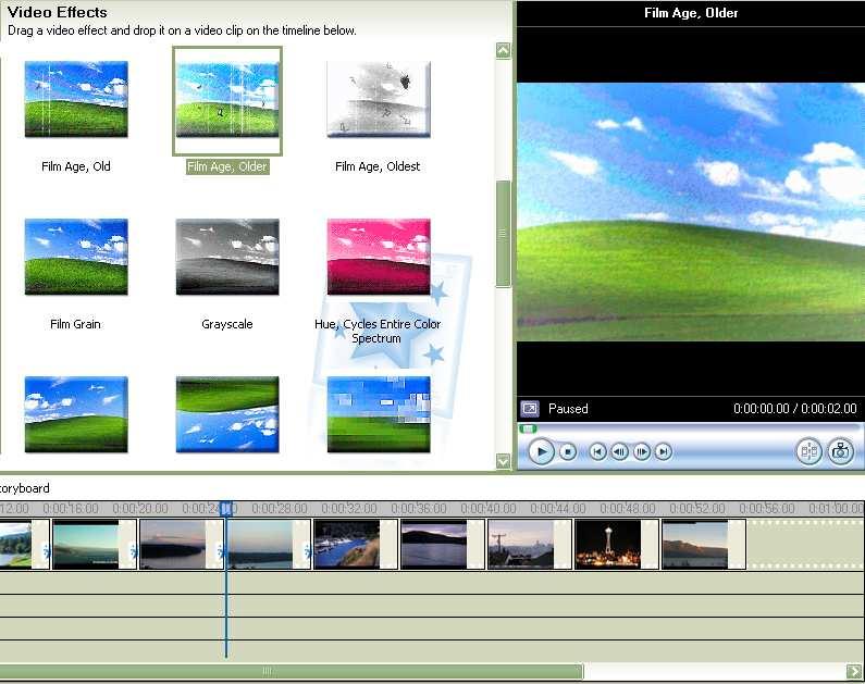 To add video effects: **You can add a video effect to every picture and video.** 1. Click on view video effects. 2. There are 28 different effects you can put to your pictures or video clips.