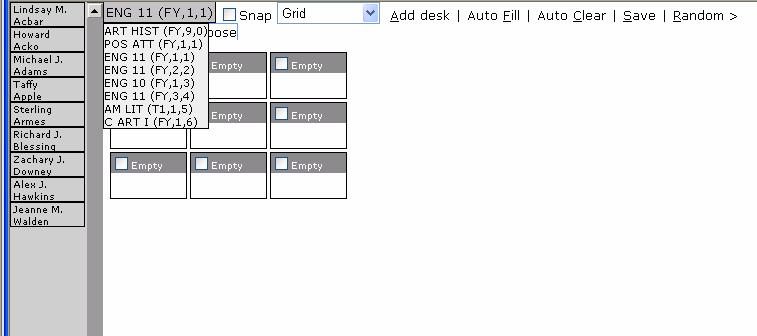 Tools TSIS i-cue 1. Tools menu 2. Select a Class Class list for ENG 11, Term Code FY, Section 1, Period 1 Seating Chart 1. To access the seating chart for a class, start by opening the Tools menu.