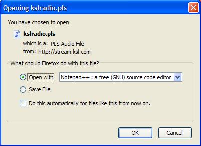 Select the MP3 audio stream. My browser asked me how I wanted to open the link. 4.