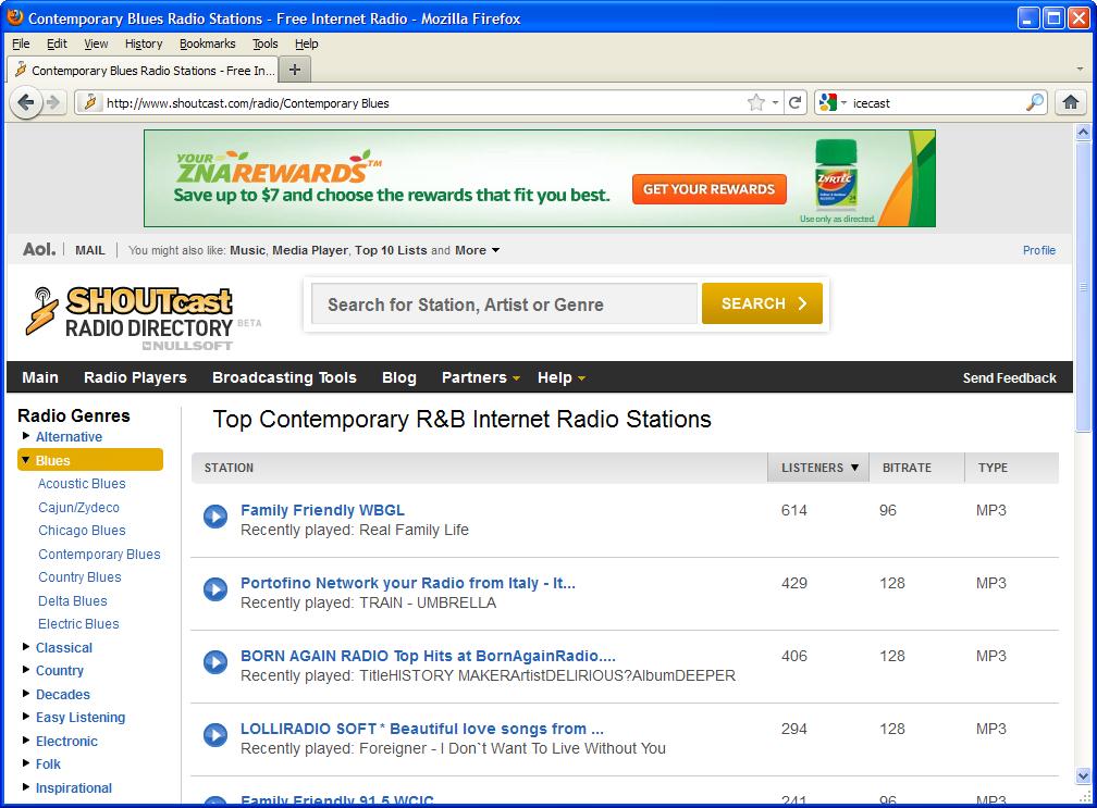 Example 1: Using SHOUTcast to Find a URL for Internet Radio Stations 1. Using an Internet browser, go to www.shoutcast.com 2. Use SHOUTcast s search interface to search for a station or genre.