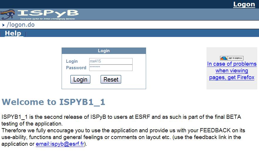 ISPyB web