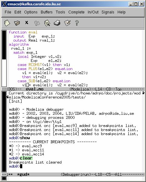 6 Modelica Algorithmic Subset Debugger This section presents a comprehensive Modelica debugger [7] for an extended algorithmic subset of the Modelica language.