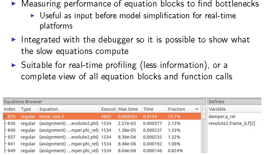 Performance Profiling (Below: Profiling all equations in MSL 3.