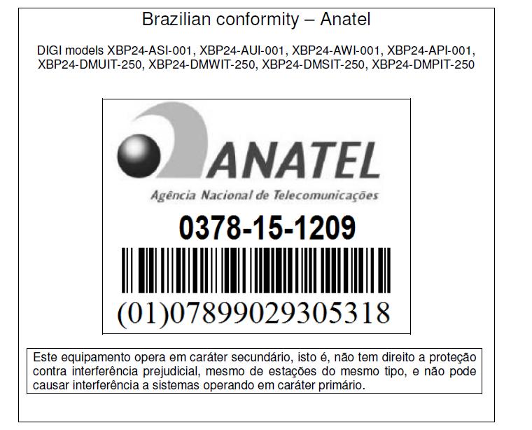 Regulatory information Brazil ANATEL