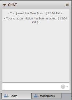 is used to expand or collapse the Chat window. When the button is selected, just the Message Text Box will display.