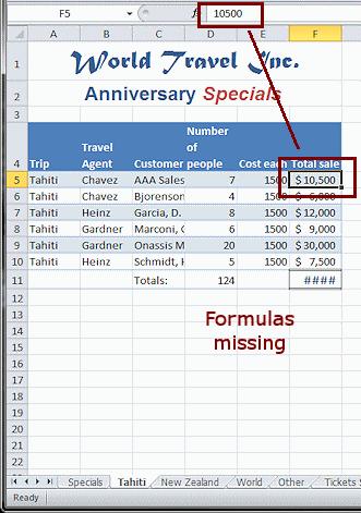1. If you have done anything else in Excel besides click on a cell since you pasted, reselect the ranges A1:F10, A25:F25 and Copy again.