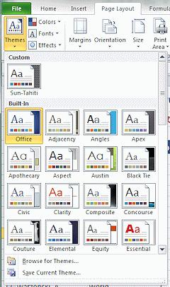 Format & Arrange: Modify Table Excel table style thumbnails show just a header row and alternating colors for the row.