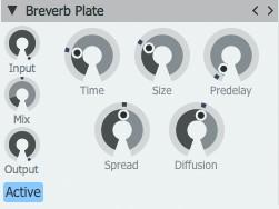 Effects 7.7 107 Reverb Breverb Hall Breverb Plate Breverb Room Breverb Hall The Time control sets the duration of the reverberation tail.