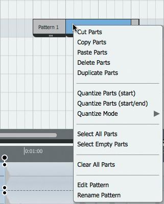 Adjusting a part's end point Hover the mouse over the end of a part. Click and drag right to extend the part so that it plays repeatedly.