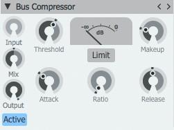 Output level to reduce the final level as required. The Ratio, Attack and Release controls affect the compression characteristics.