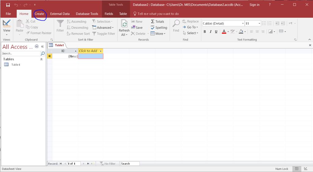 To test the code, first, open Microsoft Access and click on the Blank database menu.
