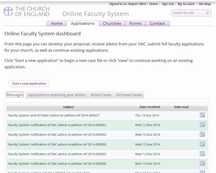 Starting a Faculty Application When you are ready to begin a Faculty application: 1.
