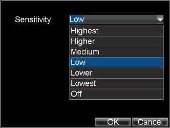 Right click mouse or press MENU button on the front panel to set the Motion Detection Sensitivity, shown in Figure 4.
