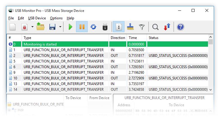 Built-in data filters Monitoring of multiple USB devices USB Monitor Pro allows monitoring incoming or outgoing data of any USB