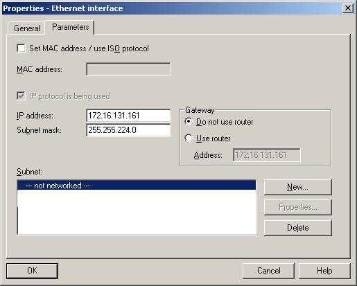 Chapter 4 Deployment TM Properties PG/PC station Open the properties of the PG/PC station. Access the register "Interfaces" and click to [New...].
