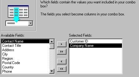 11. At Which fields contain the values you want included in your combo box?