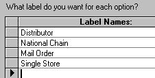With a combo box, the actual names are written to the table, with an Options Group only numbers can be written to the table.