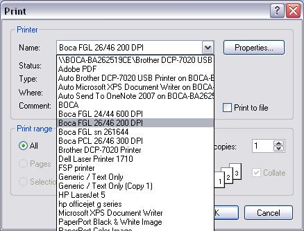 5. Once connected the Printer State will show Printer Ready. Go to step #9. 6. PRINT DRIVER: You will need to select the FGL Driver mode you want (default is Spool-Uni).