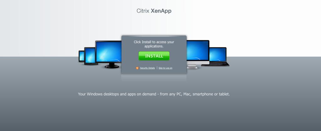 Once logged in, you will than have to install the Citrix XenApp Receiver on to your computer. You will be prompted to save and run a file called CitrixOnlinePluginWeb.exe (or similar.dmg for Mac).