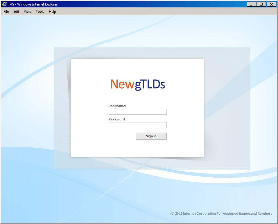 D) TAS Login Logging TAS Enter your username and the TAS temporary password that was provided in the third email,