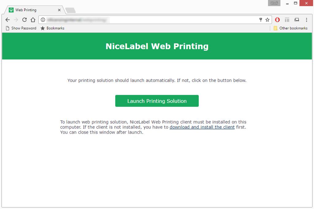 Password. 3. You are directed to the NiceLabel Web Printing intro page.