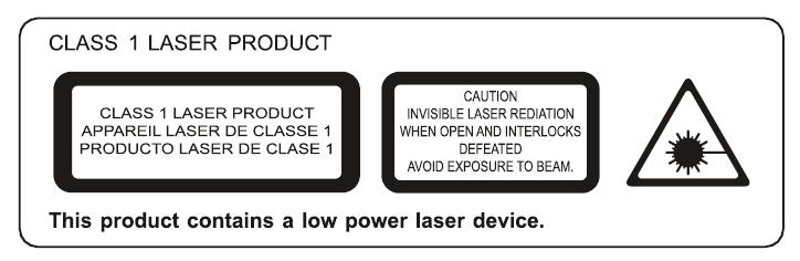 Warnings Follow the advice below for safe and appropriate operations. ON PROTECTION AGAINST LASER ENERGY EXPOSURE casing.