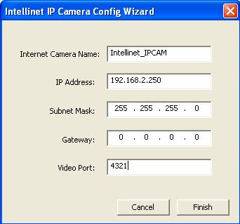 If the name and password you enter are correct, you can start to setup the camera. Setting Wizard Internet Camera Name The default camera name is Intellinet_IPCAM.