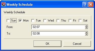 Weekly Schedule Schedule Cycle Recording Select this item to enable cycle recording.