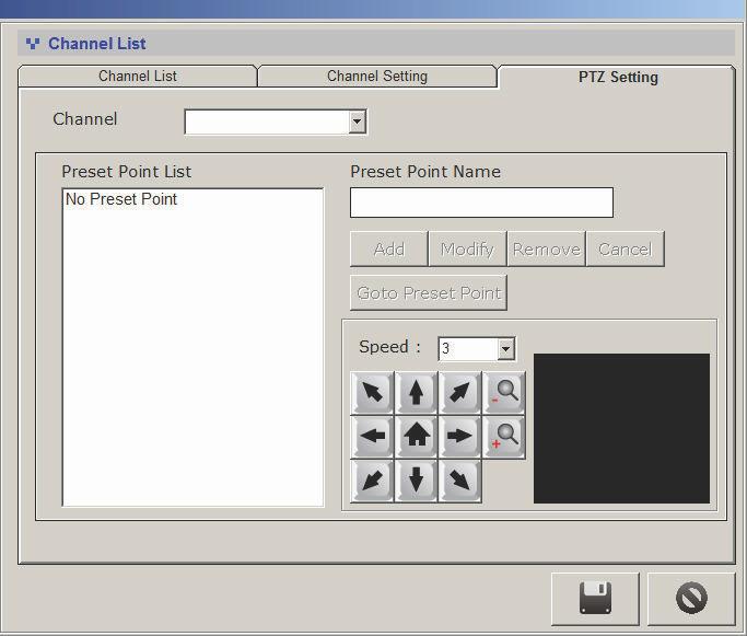 3.1.3 PTZ setting - Preset Point After adding cameras to the software, all the
