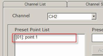 the Preset Point Name field to name the preset point and click Add to finish: The preset