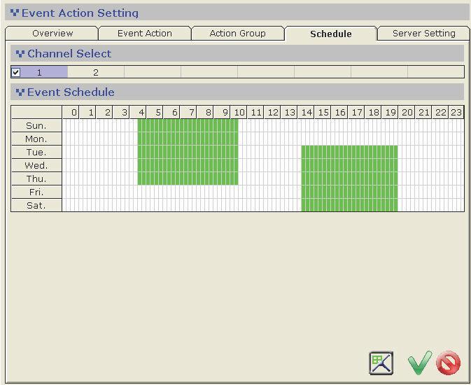 3.3.7 Event Handling - Event Trigger schedule The software provides users the ability