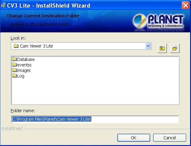 Enter a new valid path in the Folder name field for new installation directory, or