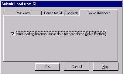 Loading Financial Data Solving data for associated solve profiles If you want Financial Analyzer to automatically run a solve for any solve profiles that are associated with financial data items in