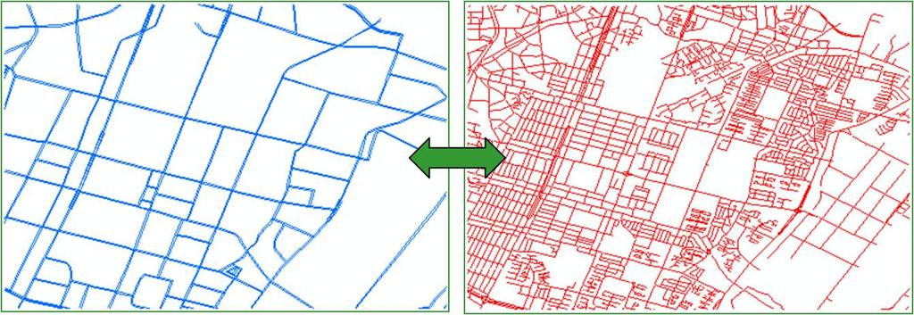 MATCHING NETWORK DATASETS Integration of Spatial Datasets Network data model can represent various types of spatial information.