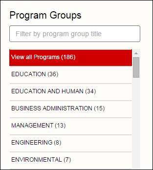 Programs Found. The Program Groups uses the common terminology from the Programs Found list and groups them in descending order of common keywords found.