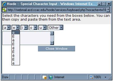 Special Characters Feature lets you add letters that might need a