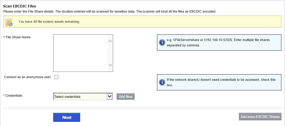 Mainframe file formatted files (EBCDIC) CDD cannot directly scan Mainframe computers, but a sample set of files exported from the mainframes in EBCDIC format can be placed on a file share and then