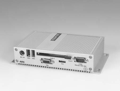 ARK-1350 NEW Introduction Features GX1-300 with Four Serial Ports PC Card, LAN, 2 x USB, Ultra Compact, Fanless, Embedded Box Computer Built-in GX1-300 MHz CPU with 128 MB SDRAM Four serial ports and