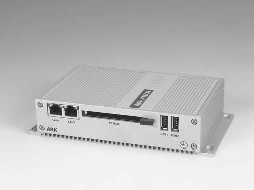 ARK-1351 NEW Introduction GX1-300 with PC Card Slot, 2 x LAN, 2 x USB, 2 x RS-232 Ultra Compact, Fanless, Embedded Box Computer Features Built-in GX1-300 MHz CPU with 128 MB SDRAM Dual serial and USB