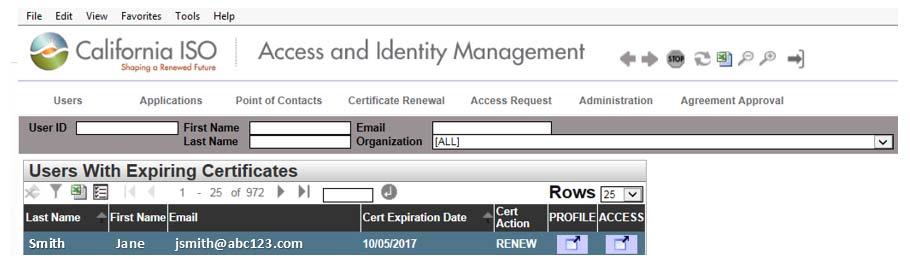Certificate Management Renew or Let a Digital Certificate Expire To renew or let the certificate expire, the designated UAA will need