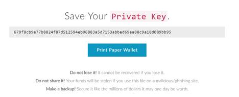 SAVE YOUR PRIVATE KEY (OPTIONAL) If you would like to make this account accessible by other Ethereum wallets, you can save your private key, or export and backup your private key file.