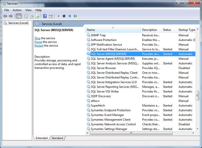 Right Click on SQL SERVER then Click on