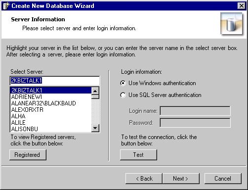 I NSTALL THE R AISER S EDGE 23 a. Select the Select another SQL Server instance option and click Next. The Server Information screen appears. In the Select Server box, all registered servers appear.