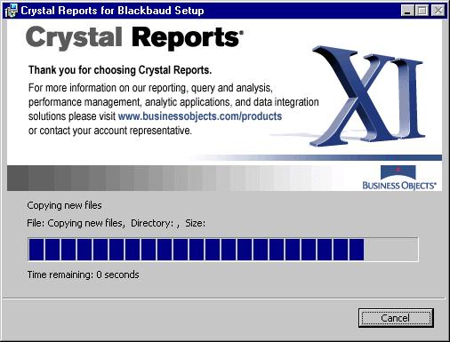 to install Crystal Reports. 10. Click Next.