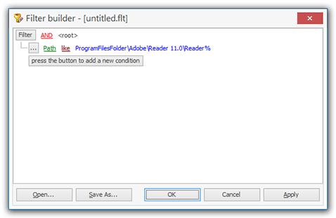 Program Interface Overview The Filter Editor shipped with MSI Package Builder is easy to use and allows you to build your own complex filters quickly and