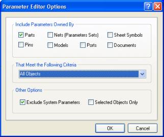 parameter information appears in the workspace through Component Properties.