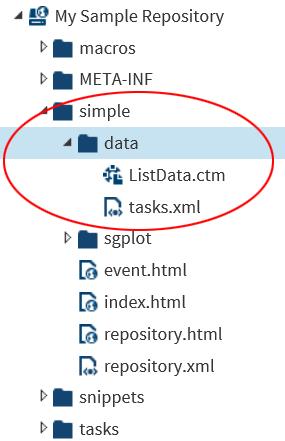 About the snippets.xml File 19 Because the simple repository contains only one category, all the task-related files are stored in the data directory. Double-click the tasks.