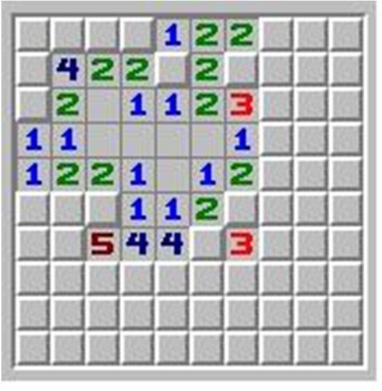 Problem H: Minesweeper It is not surprising that you have played the Minesweeper game at least once. In this game, the player is initially presented with a grid (minefield) of squares.