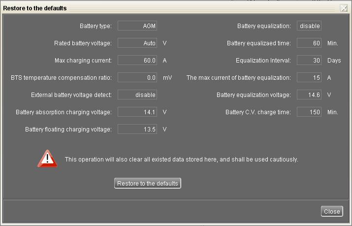 Clear : Clear all settings. Simply click Clear button to delete all settings in parallel charging setting page. 4.2.3.