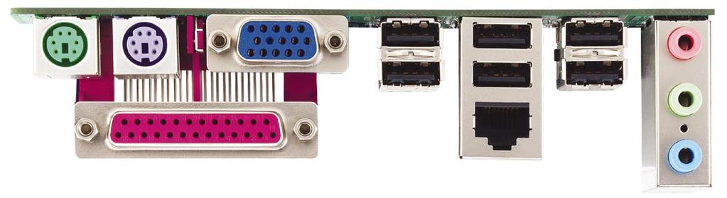 1.5 ASRock I/O Plus TM 1 2 3 4 5 11 10 9 8 7 6 1 Parallel Port 7 USB 2.0 Ports (USB01) 2 RJ-45 Port 8 USB 2.